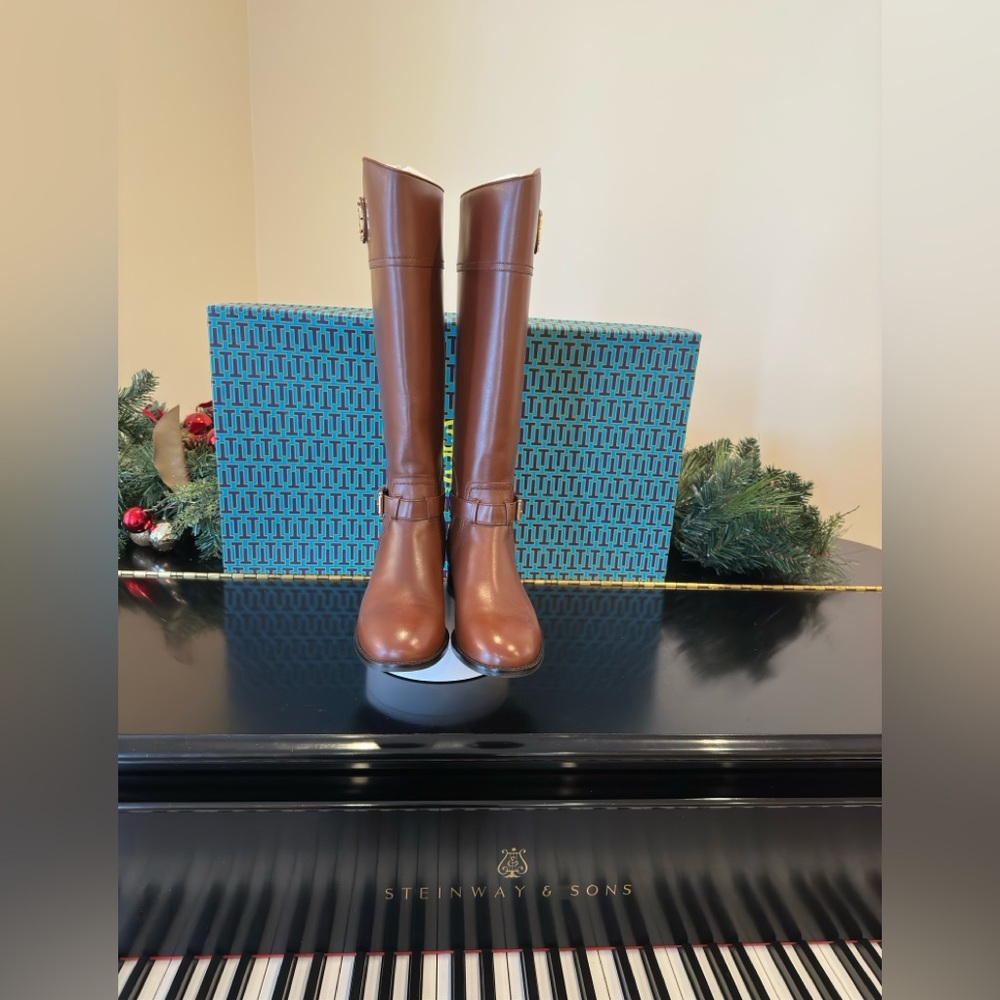 NWT luxury minimalist authentic equestrian Tory Burch 20 MM Adeline Riding Boots - Picture 8 of 17